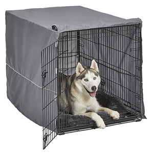 Le <span class=keywords><strong>kit</strong></span> de cage pour <span class=keywords><strong>chien</strong></span> à double porte pour animaux de compagnie comprend une caisse à deux portes, un lit gris assorti et une housse de caisse grise - Product Image 6