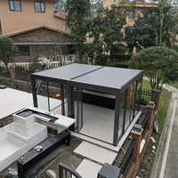 Fabricant de pergola en aluminium de type mural à toit à lames bioclimatiques manuel imperméable personnalisé OEM