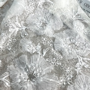 Tela de Encaje Floral Transpirable y Soluble <span class=keywords><strong>en</strong></span> Agua, 100% Algodón, <span class=keywords><strong>para</strong></span> Ropa o Vestidos Hawaianos, Tela de Encaje Bordada - Product Image 4