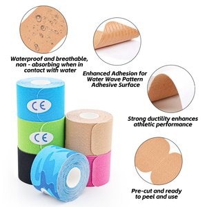 5cm x 25cm pretagliato striscia di cotone elastico nastro atletico di alta qualità kinesiologia nastro nastro kinesiologia per gli atleti terapia fisica - Product Image 2