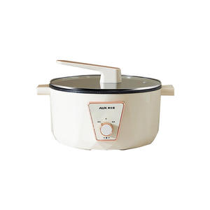 Casserole électrique AUX 4,1-6L ronde multifonction avec contrôle de la chaleur pour dortoir, bureau, couleur blanche - Product Image 1
