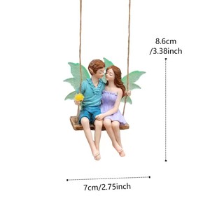 Colgante de Resina con Pareja en Columpio y Hada de Flores, Decoración para Jardín, Patio, Césped, Bonsái, Hogar, Regalo para el Día de San Valentín - Product Image 5