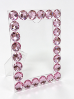 Cadre photo en acrylique avec strass, décoration diamant rose, cadre photo de présentation de bureau pour la maison, cadeau personnalisé