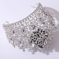 Diadèmes et couronnes européennes Rose Bessie Bride, strass en cristal, argent/plaqué or, diadèmes hauts pour femmes, fête de mariage