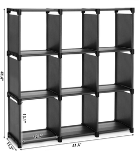 Étagère de rangement en métal portable simple à 9 cubes, étagère de rangement en acier angulaire, étagère de rangement DIY - Product Image 4