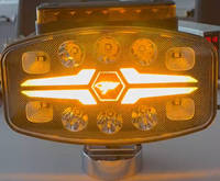 LED-Arbeitsleuchte mit Bernsteinfarbenem Blitzlicht, Notfall-Warnleuchte, Zweifarbiger Fahrlichtstrahler für Traktoren, LKWs und Offroad-Fahrzeuge