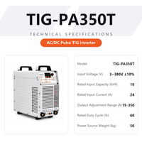 Machine à souder TIG à impulsions AC/DC 350A, soudeuse TIG MMA à onduleur pour aluminium et acier inoxydable