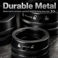 Anneau adaptateur d'objectif optique moleté sur mesure, pièces d'objectif d'appareil photo en aluminium anodisé noir usiné CNC