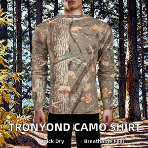 Camisa de Caza de Manga Larga para Hombre, Camuflaje, Transpirable, Poliéster, Ropa de Otoño para Exteriores - Product Image 2