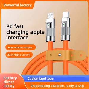 Cable <span class=keywords><strong>USB</strong></span> <span class=keywords><strong>C</strong></span> de Carga Rápida de 27W, Blindado, 6A, Recubierto de Estaño, Irrompible, con Envoltura de Silicona Resistente, Organizador de 1m, Compatible con Datos - Product Image 2