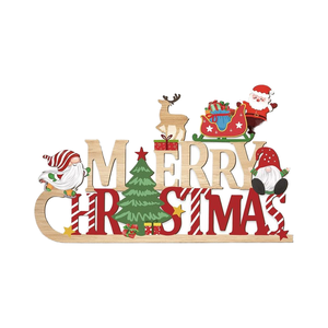 Nouvelle Plaque de <span class=keywords><strong>lettre</strong></span> en bois transfrontalière Décorations de Noël Ornements suspendus Plaque de porte de bienvenue Figurine et jouets de Noël - Product Image 1