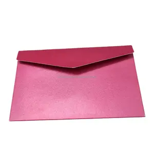 Hong kong — portefeuille fantaisie en papier perle, couleur rose rouge, épais, bon marché, lettre de courrier, C7, emballage enveloppe, pour Invitations de mariage