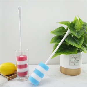 Spazzola per Bicchieri con Manico Lungo e Spugna Bicolore, Design Resistente e Anti-Graffio per la Pulizia di Biberon, Thermos e Tazze - Product Image 1