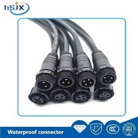 Connecteur en nylon étanche IP67 HE SHENG JIA XING 2, 3 ou 4 broches 10A pour éclairage LED extérieur, compatible avec PCB et câble d'alimentation 2 à 4 conducteurs