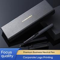 Stylo plume en métal gravé de luxe, coffret cadeau d'affaires haut de gamme, logo personnalisé, stylos à signature, pointe dorée pour hommes