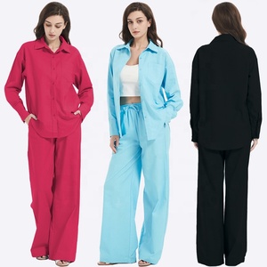 Ensembles de vêtements de détente pour femmes, ensembles de survêtement d'automne, chemise pour femmes, <span class=keywords><strong>pantalon</strong></span> palazzo, ensemble deux pièces, vêtements pour femmes - Product Image 1