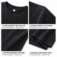 T-shirt Homme 260G en Coton Slub Délavé Vintage, Effet Rétro Délavé aux Enzymes, Teinture Pigmentaire, Coupe Oversize Streetwear, Style Old School, Logo Personnalisé