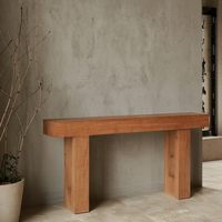 Table console en bois massif Wabi-Sabi, table d'appoint vintage étroite pour entrée/hall, table d'appoint pour canapé d'entrée