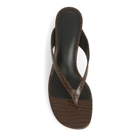 Sandales à talon chaton en cuir gaufré façon croco, doublure en cuir véritable, élégantes, pour l'été, mariage, fête, chaussures habillées