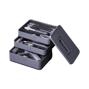 JIMIHOME X3-ABC Multifunktionales <span class=keywords><strong>12V</strong></span> Lithium-Akku Kabelloses Bohrwerkzeug-Set im Hartschalenkoffer mit 20 S2-Bits, Zangen, Hammer und Zubehör - Product Image 1
