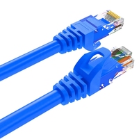 Cable de Red Ethernet LAN con Conector RJ45, Cable de Cobre Desnudo de 24 AWG, Cable de Conexión UTP Cat5e para Comunicación