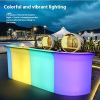 Comptoir de bar LED moderne et transparent, mobilier lumineux en plastique pour salon, KTV, bar à cocktails, réception, produits rotomoulés