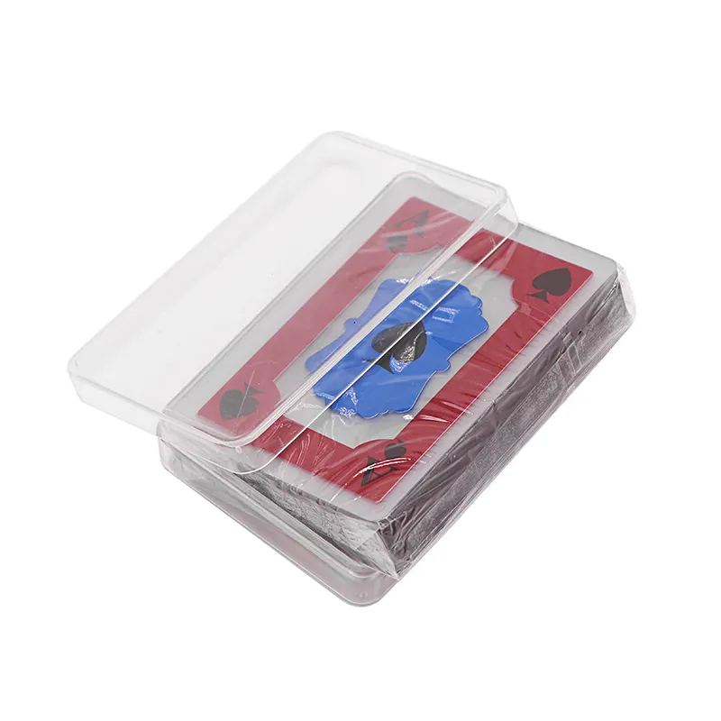 Cartes à jouer transparentes en plastique PVC personnalisé, boîte de jeu transparente, impression de Poker étanche