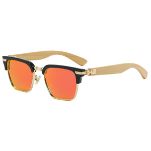 Lunettes de soleil rétro en bois TR, polarisées UV400, unisexes, à la mode, pour la protection solaire, les voyages et la conduite - Product Image 2