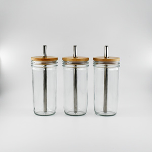 Tasse <span class=keywords><strong>de</strong></span> boisson en verre épaissi tasse <span class=keywords><strong>de</strong></span> boisson d'eau avec le matériel durable avec des couvercles et la paille - Product Image 6