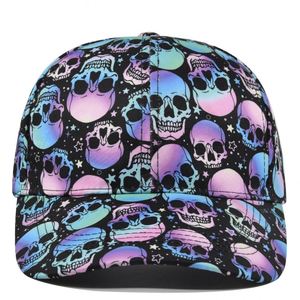 Gorra de béisbol de algodón con estampado integral de calavera y calabaza de Halloween, personalizada por sublimación, con diseño de trébol, para festividades, al por mayor - Product Image 2