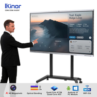 IKINOR Grosir Panel LCD 75 Inci 4K Monitor Layar Sentuh WIFI Interaktif dengan Kaca Anti-Silau untuk Sekolah
