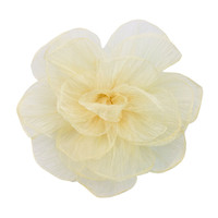 Grande fleur plissée en organza de 20 cm en tissu camélia, accessoire pour cheveux, chaussures, chapeaux, corsages, vêtements, robes, fleurs décoratives et patchs