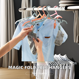 Wholesale Portable Foldable Plastic <b>Hangers</b> with Clips for Travel & Organizing Socks - Product Image 2