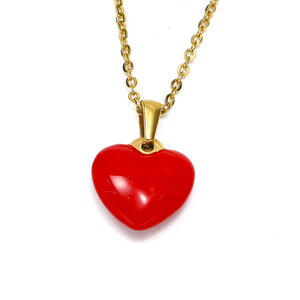 เวอร์ชั่นเกาหลีของอินสตาแกรมแฟชั่นการออกแบบเฉพาะความรู้สึกที่รักรักหยดน้ํามันสร้อยคอเคลือบหญิงหวานเย็นเหล็กไทเทเนียม - Product Image 3