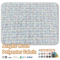 Tissu en tweed, style romantique français, multicolore, 410GSM, mélange de laine et de polyester, sur mesure pour manteau femme