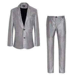 Ensemble de blazer unisexe à paillettes pour cosplay, costume bronzant pour soirée disco, scène, boîte de nuit, performance brillante, costumes de scène pour TV et cinéma, en nylon - Product Image 4