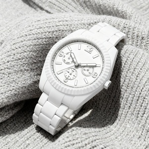 Men's Business Quartz Watch High-Quality White Watch <b>Unique</b> Design Three-Eye Dial Waterproof Date Luminous Plastic Watch - Product Image 5