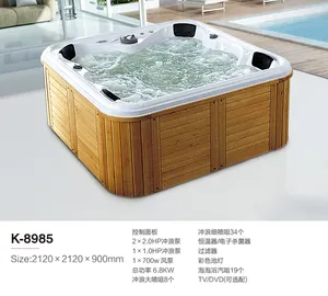 木纹彩色玻璃纤维亚克力按摩户外水疗浴缸热水浴缸水疗按摩浴缸