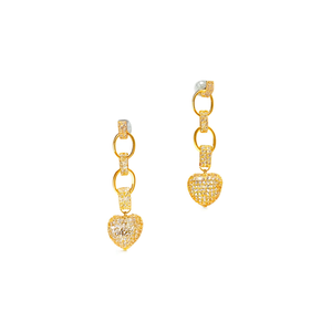 Orecchini Pendenti in Cristallo Taglio Cuore Grace Placcati Oro Gioielli alla Moda per Donna - Product Image 1
