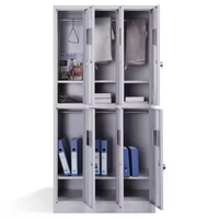 Casier à six portes avec étagère et tringle à vêtements pour piscine, spa, salle de sport, école, usine – Prix compétitif