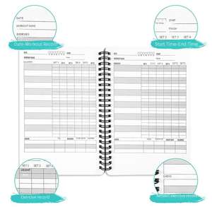 A5 Fitness planificateur journal bobine cahier d'autodiscipline planificateur de régime carnet de notes Fitness journal journal de bord logo personnalisable - Product Image 6