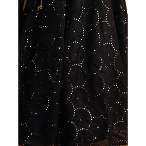 Fabuleuse robe de mariée en organza brodé noir Lehenga Choli avec Dupatta - Product Image 1