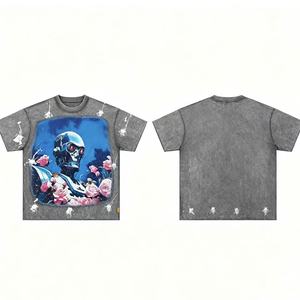Camiseta gráfica negra de algodón grueso para hombre, estilo oversize, con efecto desgastado, de la marca pour hommes. - Product Image 6