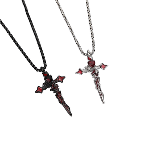 Collar con Colgante Uzi de Diseño Personalizado, Moderno, Chapado en Oro de 18K, Cadena de Acero Inoxidable, Estilo Hip <span class=keywords><strong>Hop</strong></span> Punk para Hombre, para Fiestas - Product Image 1