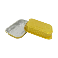 Barquettes rectangulaires en aluminium doré de 320 ml, robustes, jetables, pour barbecue, plats à emporter, cuisson, résistantes à la chaleur, compatibles four, lot de 100