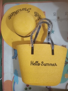 Set Cappello e Borsa da Spiaggia da Donna Ricamata in Paglia, Stile Estivo 2026, Grande Borsa a Mano Artigianale, Ideale per Vacanze - Vendita all'Ingrosso - Product Image 5