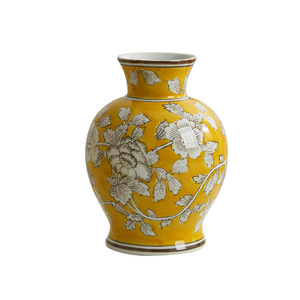 Nouveau vase de table en porcelaine bleue et blanche de style chinois, peint à la main, au design raffiné, pour salon et entrée, forme ventrue - Product Image 5