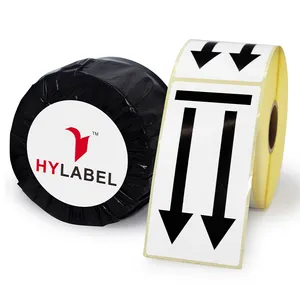 Etiqueta de flecha personalizada, flechas rojas, este lado hacia arriba, pegatinas de manejo seguro, etiqueta autoadhesiva, 50x100, etiqueta de flecha de 2x4 pulgadas - Product Image 1