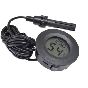 Termómetro Higrómetro Digital Circular Integrado con Sonda de 1.5 Metros, Color Negro, para Acuario - Product Image 5