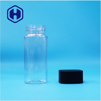 Pot carré transparent sans Bpa en plastique PET étanche de qualité alimentaire pour bonbons, collations, aliments pour bébés, cadeaux avec couvercle plat noir